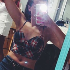 plaid crop top